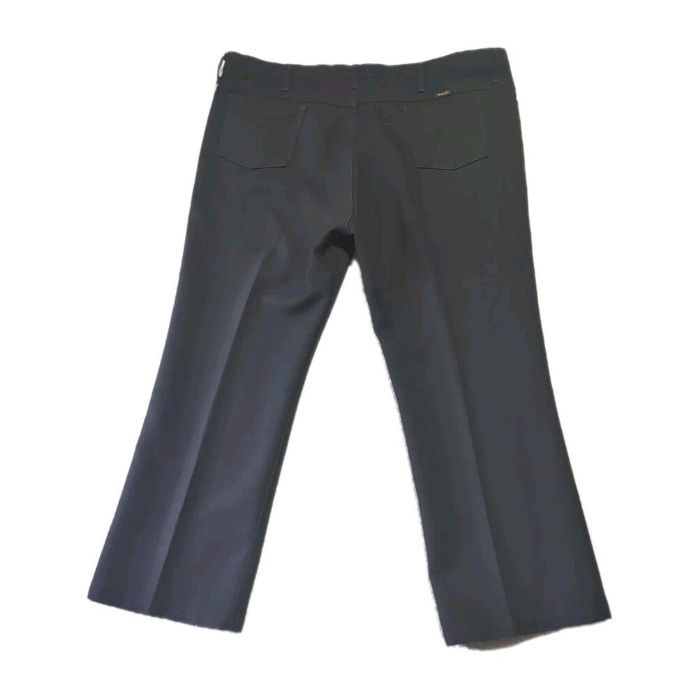 Wrangler 82BK Wrancher Dress Jeans Men’s 42x30 Solid Black Bootcut Stretch Pants - Picture 2 of 7